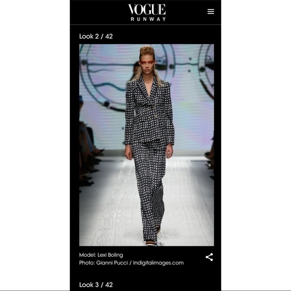 Max Mara Stretch Cotton Twill Blazer With Star Print Size 6 - Picture 12 of 12